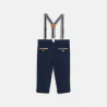 Baby boy's blue trousers with darts and braces