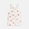 Baby girl's red fruit dungaree dress and T-shirt