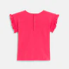 Baby girl's pink smocked-sleeve T-shirt