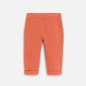 Baby boy's terracotta patterned cotton trousers