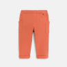 Baby boy's terracotta patterned cotton trousers