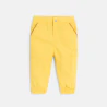 Baby boy's yellow textured cotton trousers