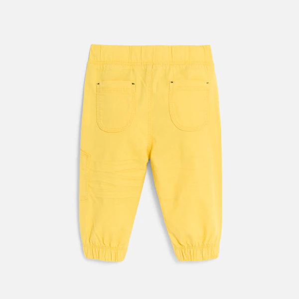 Baby boy's yellow textured cotton trousers
