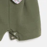 Baby girl's green floral playsuit with belt