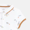Baby boy's white piqué cotton animal polo shirt