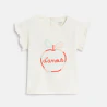 Baby girl's white embroidered toffee apple T-shirt