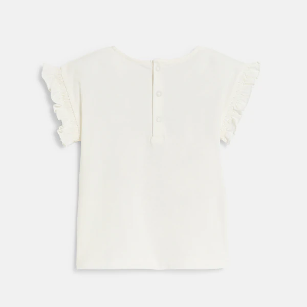 Baby girl's white embroidered toffee apple T-shirt