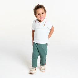 Baby boy's white piqué polo shirt