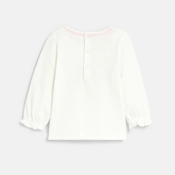 Baby girl's white floral heart T-shirt