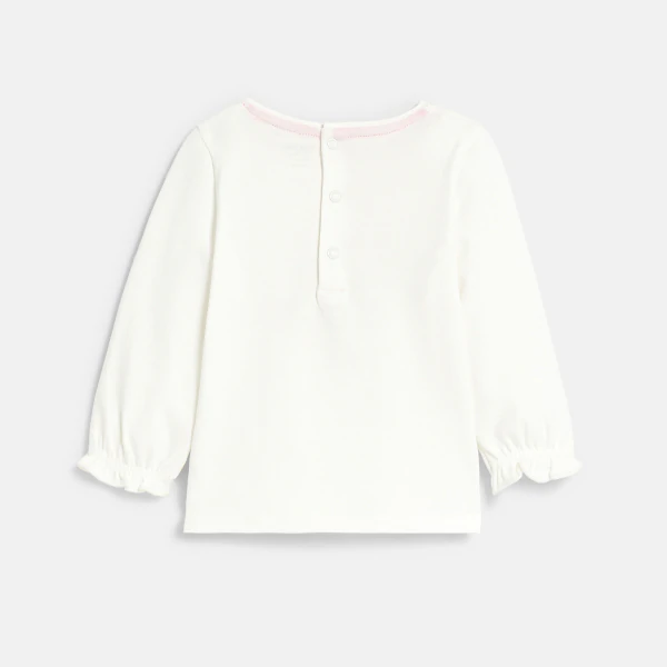 Baby girl's white floral heart T-shirt