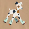 Baby boy's brown rollerblading dog T-shirt