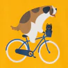 Baby boy's yellow cycling dog T-shirt