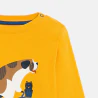 Baby boy's yellow cycling dog T-shirt