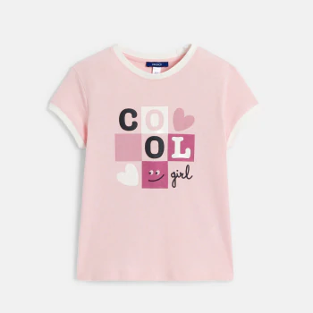 Girl's pink slogan T-shirt