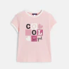 Girl's pink slogan T-shirt