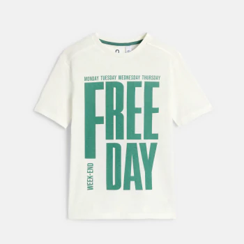 Boy's white slogan T-shirt