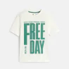 Boy's white slogan T-shirt