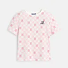 Girl's pink checked T-shirt