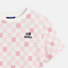 Girl's pink checked T-shirt
