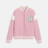 Girl's pink fleece baseball jacket
