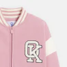 Girl's pink fleece baseball jacket
