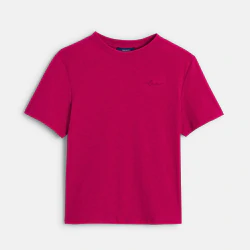 Girls basic plain fuchsia pink T-shirt