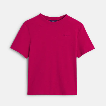 Girls basic plain fuchsia pink T-shirt