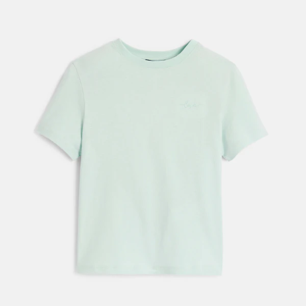 Girls basic plain green T-shirt