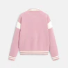 Girl's pink fleece baseball jacket