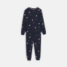 Boy's navy blue 2-piece jersey pyjamas
