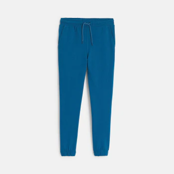 Boy's plain blue lightweight fleece joggers