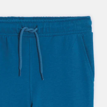 Boy's plain blue lightweight fleece joggers