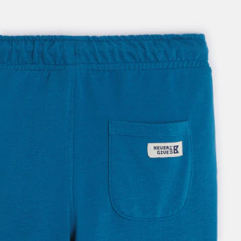 Boy's plain blue lightweight fleece joggers