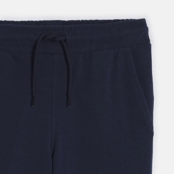 Boy's plain navy lightweight fleece joggers