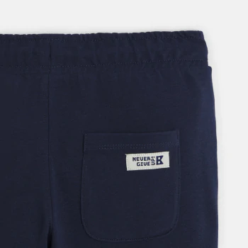Boy's plain navy lightweight fleece joggers