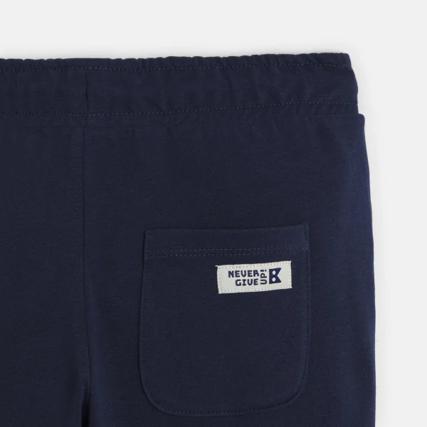 Boy's plain navy lightweight fleece joggers