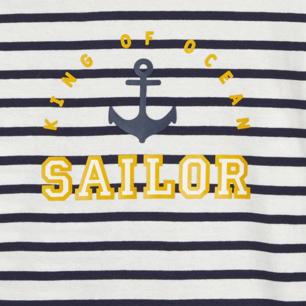 Boy's 2-piece striped jersey sailor pyjamas