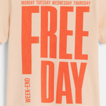 Boy's apricot slogan T-shirt