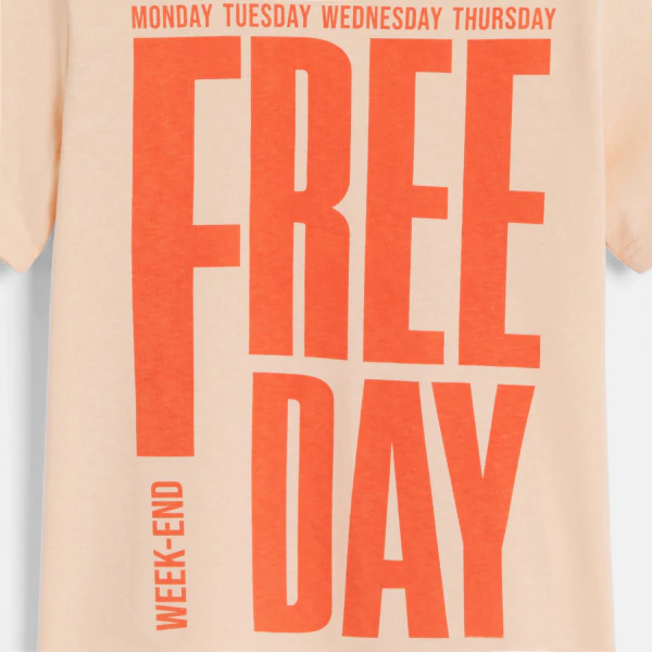 Boy's apricot slogan T-shirt