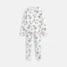 Girl's white tulip motif jersey 2-piece pyjamas