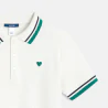 Boy's white embossed jersey polo shirt