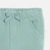 Baby girl's green piqué-effect fleece trousers