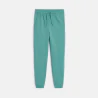 Boy's plain green lightweight fleece joggers