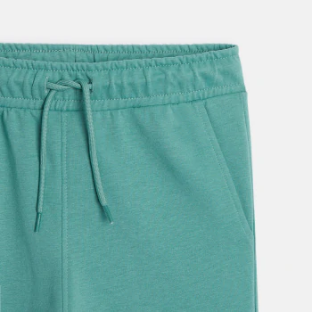 Boy's plain green lightweight fleece joggers