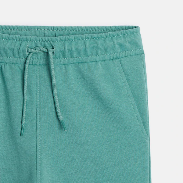 Boy's plain green lightweight fleece joggers