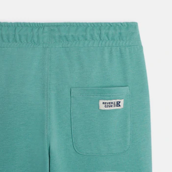 Boy's plain green lightweight fleece joggers