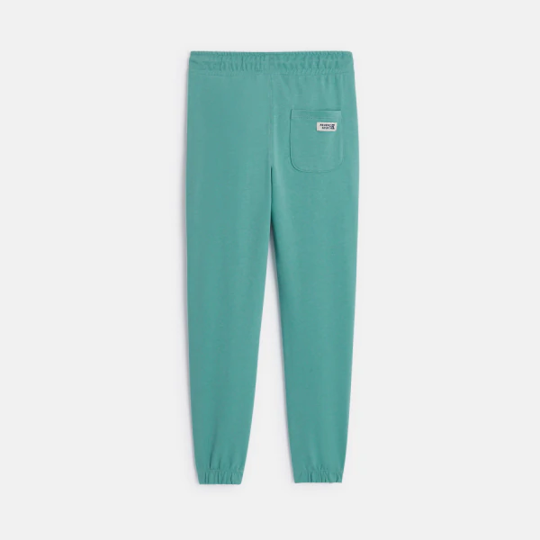 Boy's plain green lightweight fleece joggers
