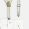 Baby boy's white trousers with darts and braces
