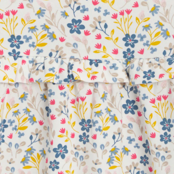Baby girl's textured floral ruffle blouse