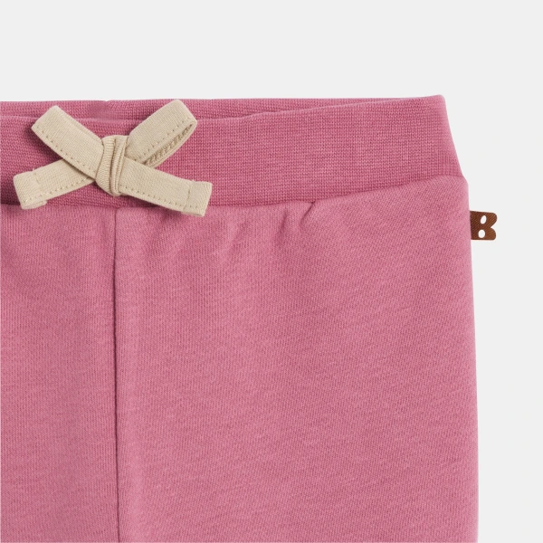 بنطلون (سروال) رياضي من الصوف الناعم، باللون المُسكات للفتيات الصغيرات بنطلون (سروال) رياضي من الصوف الناعم، باللون المُسكات للفتيات الصغيرات